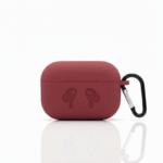 Maroon Red AirPods Pro / AirPods Pro 2 Silicone Case Cover with Carabiner Clip | Shockproof Protective Skin
