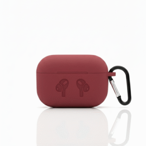 Maroon Red AirPods Pro / AirPods Pro 2 Silicone Case Cover with Carabiner Clip | Shockproof Protective Skin