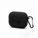 Matte Black AirPods Pro / Pro 2 Case Cover with Carabiner Clip | Rugged Shockproof Silicone