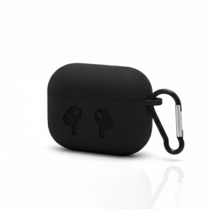 Matte Black AirPods Pro / Pro 2 Case Cover with Carabiner Clip | Rugged Shockproof Silicone