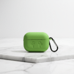 Lime Green Silicone Case for Apple AirPods Pro (1st & 2nd Gen) – Soft Protective Cover with Carabiner Clip