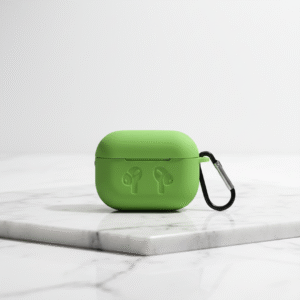 Lime Green Silicone Case for Apple AirPods Pro (1st & 2nd Gen) – Soft Protective Cover with Carabiner Clip